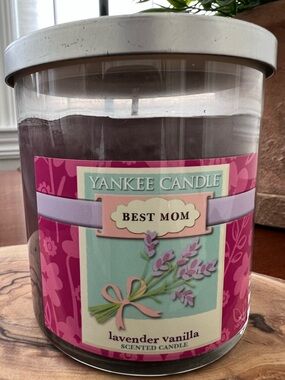 Vintage Yankee Candle Lavender Vanilla Scented Candle - Pink/Purple Mother’s Day